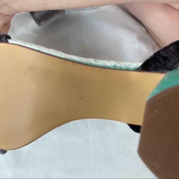 Midas Block Heel Sandals Blue Velvet Strappy - Picture 11 of 11